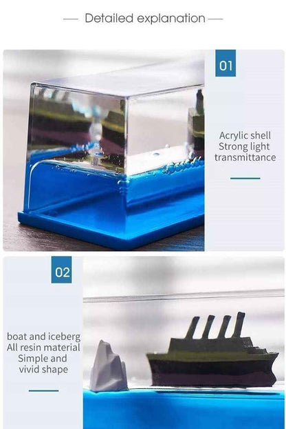 Titanic Liquid Motion Ornament – Unsinkable Cruise Ship Desk Toy & Stress Reliever | Infinity Gallery