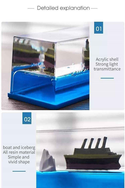 Titanic Liquid Motion Ornament – Unsinkable Cruise Ship Desk Toy & Stress Reliever | Infinity Gallery