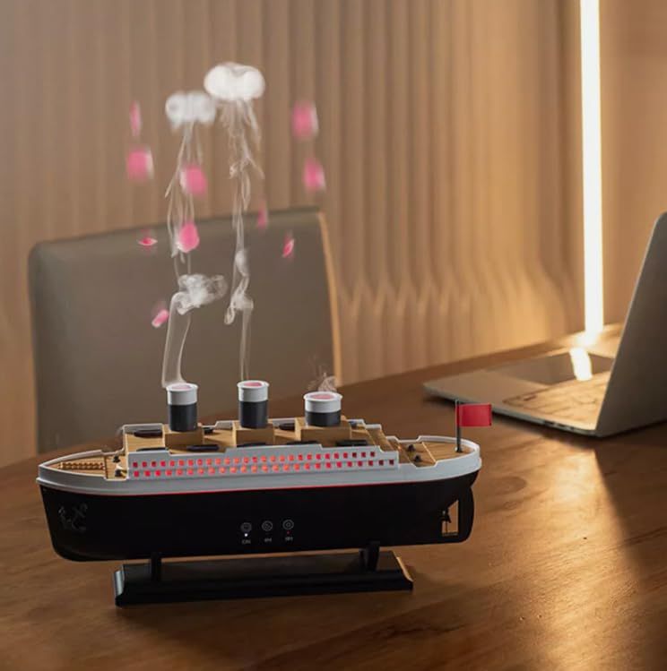 Titanic Steam Ship Humidifier & Essential Oil Diffuser – Aromatherapy Cool Mist with LED Lights - Infinitygallery.store