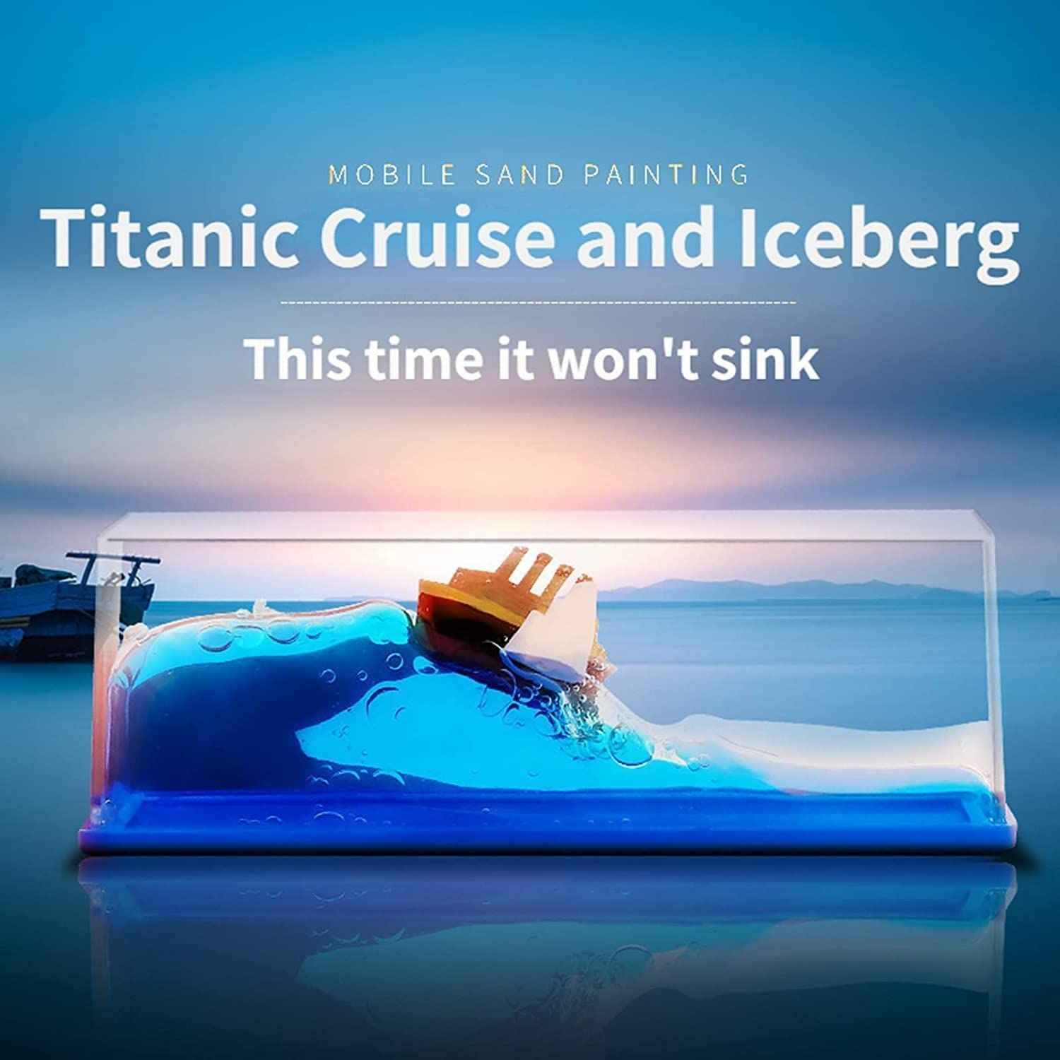 Titanic Liquid Motion Ornament – Unsinkable Cruise Ship Desk Toy & Stress Reliever | Infinity Gallery