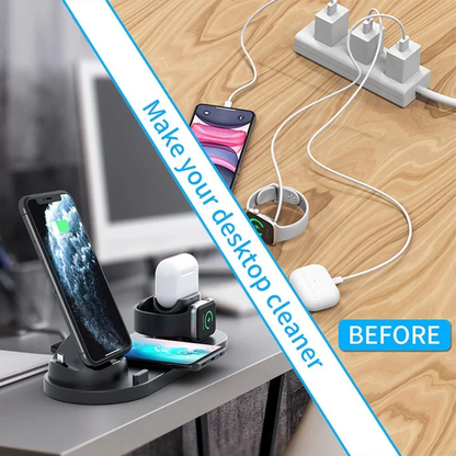 ⚡ 6-in-1 Wireless Charging Station – Fast, Safe & Universal - Infinitygallery.store