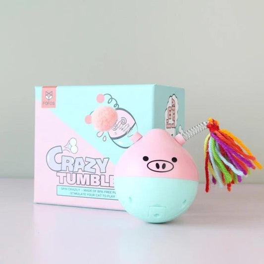 Tumbler Pet Toy | Interactive Cat Toy with Pompom & Wool Attachments