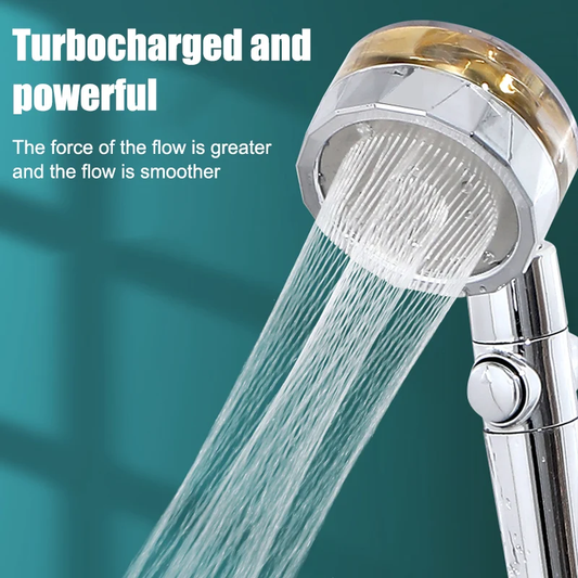High Pressure Turbo Fan Shower Head – 360° Rotating, Water-Saving & Purifying! - Infinitygallery.store