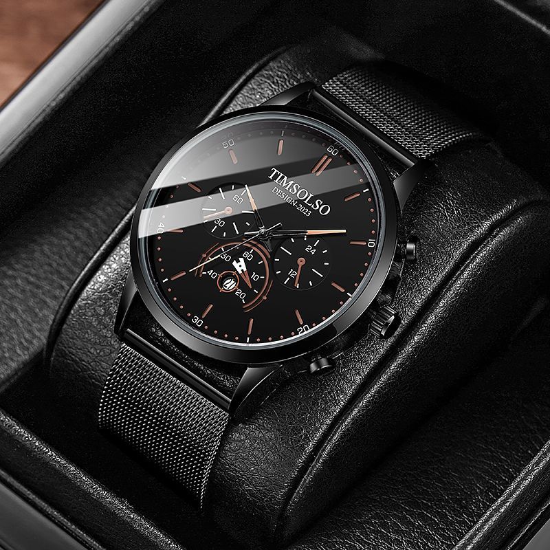 Ultra-Thin Calendar Quartz Watch – Elegant Mesh Strap Design for Men & Women - Infinitygallery.store