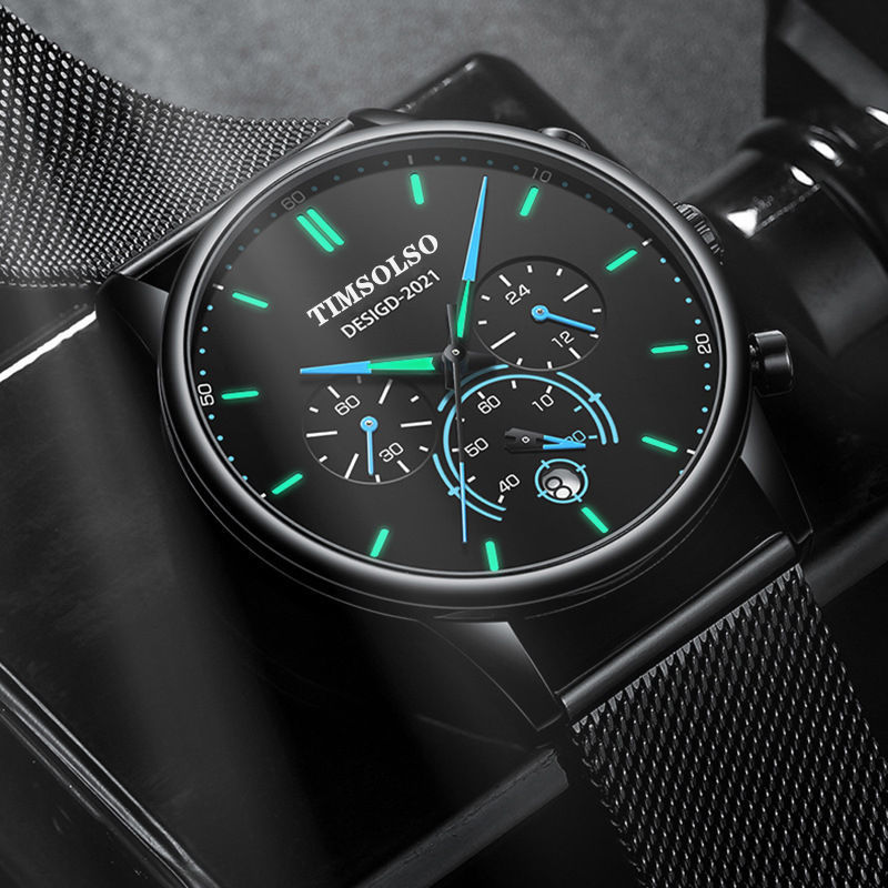 Ultra-Thin Calendar Quartz Watch – Elegant Mesh Strap Design for Men & Women - Infinitygallery.store