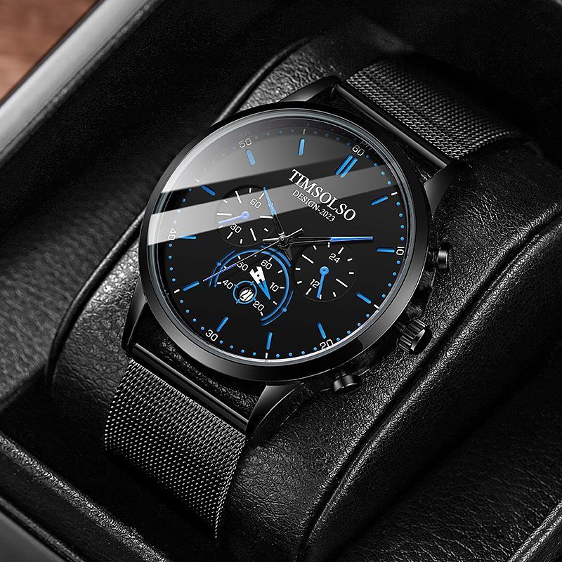 Ultra-Thin Calendar Quartz Watch – Elegant Mesh Strap Design for Men & Women - Infinitygallery.store