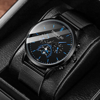Ultra-Thin Calendar Quartz Watch – Elegant Mesh Strap Design for Men & Women - Infinitygallery.store