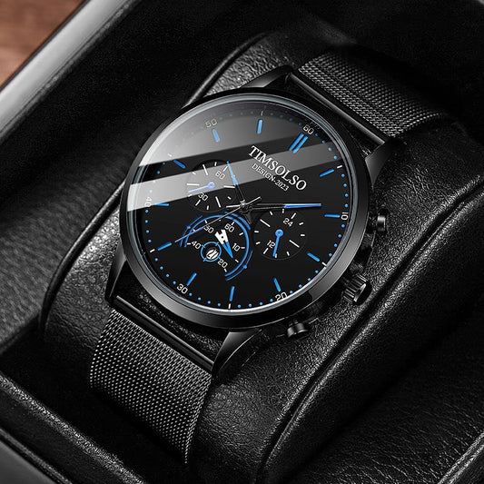 Ultra-Thin Calendar Quartz Watch – Elegant Mesh Strap Design for Men & Women - Infinitygallery.store