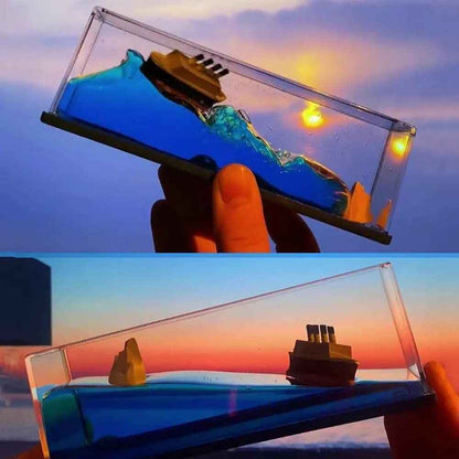 Titanic Liquid Motion Ornament – Unsinkable Cruise Ship Desk Toy & Stress Reliever | Infinity Gallery
