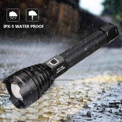 P90 LED Rechargeable Laser Flashlight – Waterproof, Ultra-Bright & Durable Torch