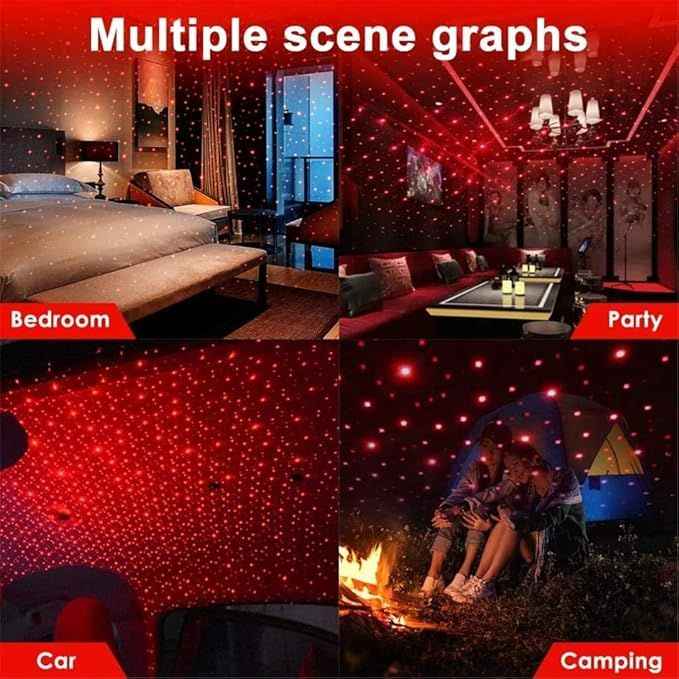 USB Roof Star Projector Light – 3 Light Modes for Car, Room & Party Decor