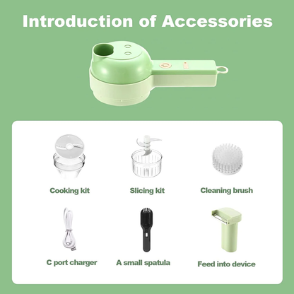 4-in-1 Electric Vegetable Cutter Set – Slice, Chop, Clean, Repeat! - Infinitygallery.store