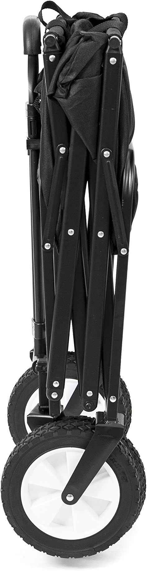 Collapsible Folding Outdoor Utility Wagon – Heavy Duty, Large Capacity with Carry Case (Black)