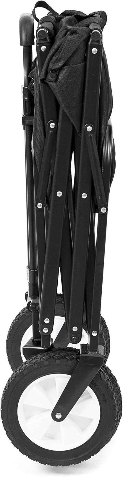 Collapsible Folding Outdoor Utility Wagon – Heavy Duty, Large Capacity with Carry Case (Black)