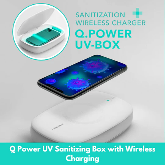 Q Power UV Sanitizing Box with Wireless Charging – 2-in-1 Clean & Charge Solution - Infinitygallery.store