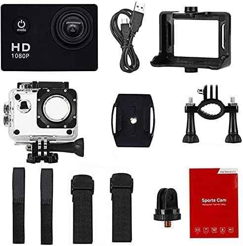 Waterproof 1080P HD Sports Action Camera with Wide-Angle Lens & Accessories