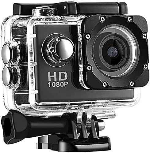 Waterproof 1080P HD Sports Action Camera with Wide-Angle Lens & Accessories