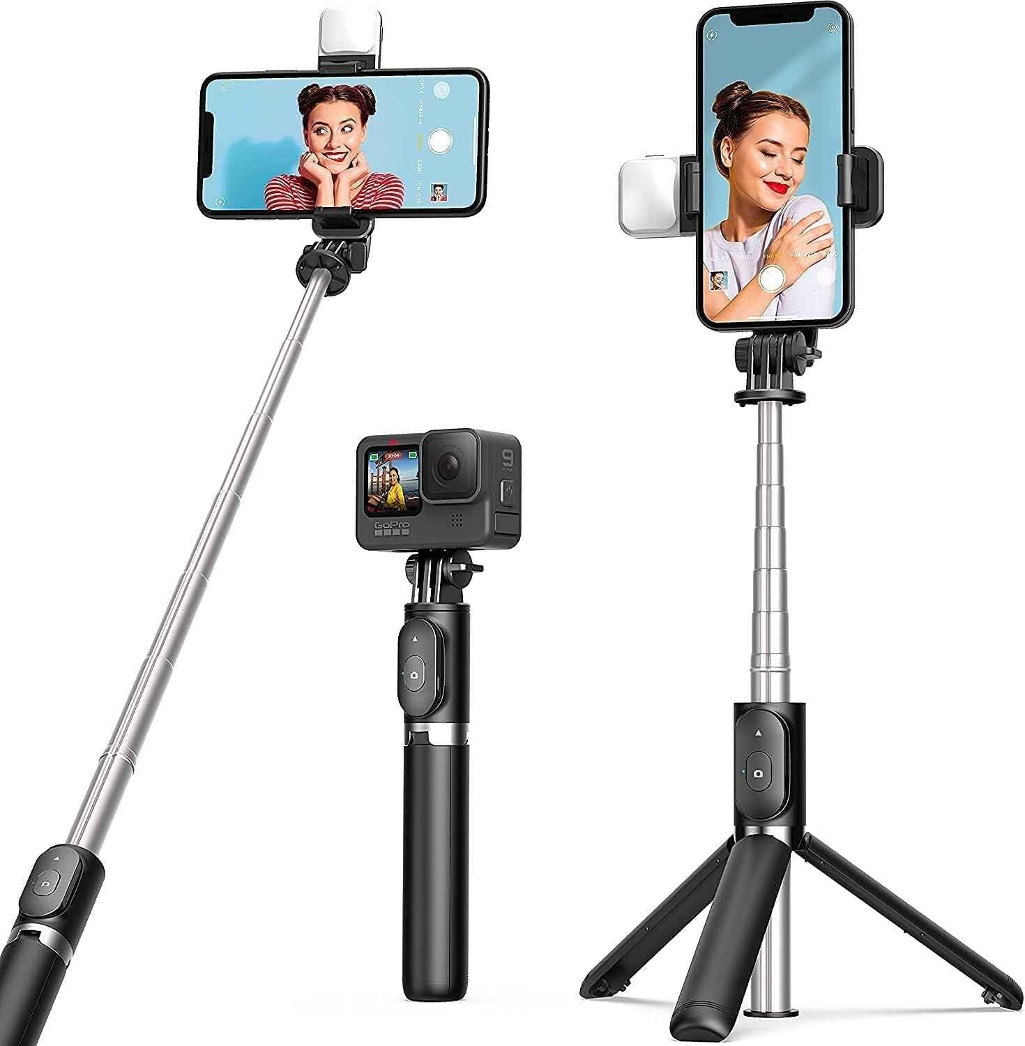 3-in-1 Multifunctional Selfie Stick Tripod with Bluetooth & 360° Rotation – Extendable up to 100cm