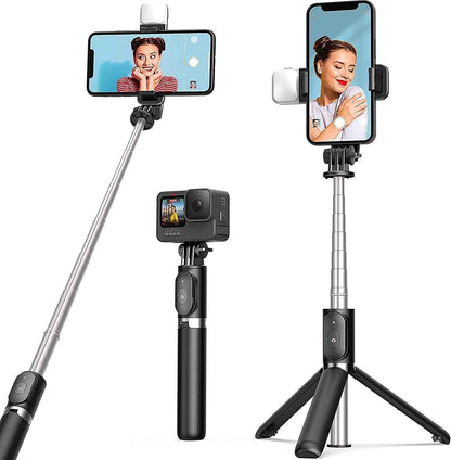 3-in-1 Multifunctional Selfie Stick Tripod with Bluetooth & 360° Rotation – Extendable up to 100cm