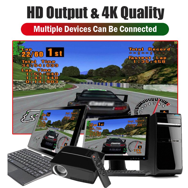 Wireless TV Game Console with Dual Wireless Controllers – 9 Simulators & 4K HDMI Output