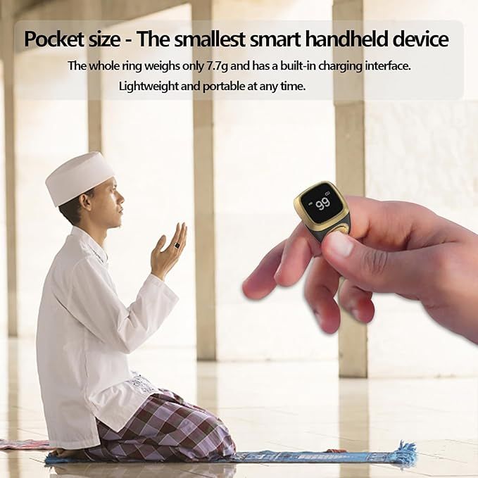 Zikr Ring – Smart Tasbeeh Counter with OLED Display & Prayer Reminders - Infinitygallery.store